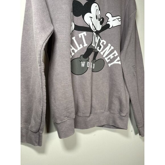 WALT DISNEY WORLD Vintage Crewneck Sweatshirt Autograph Mickey Mouse Grey Small - Picture 3 of 9